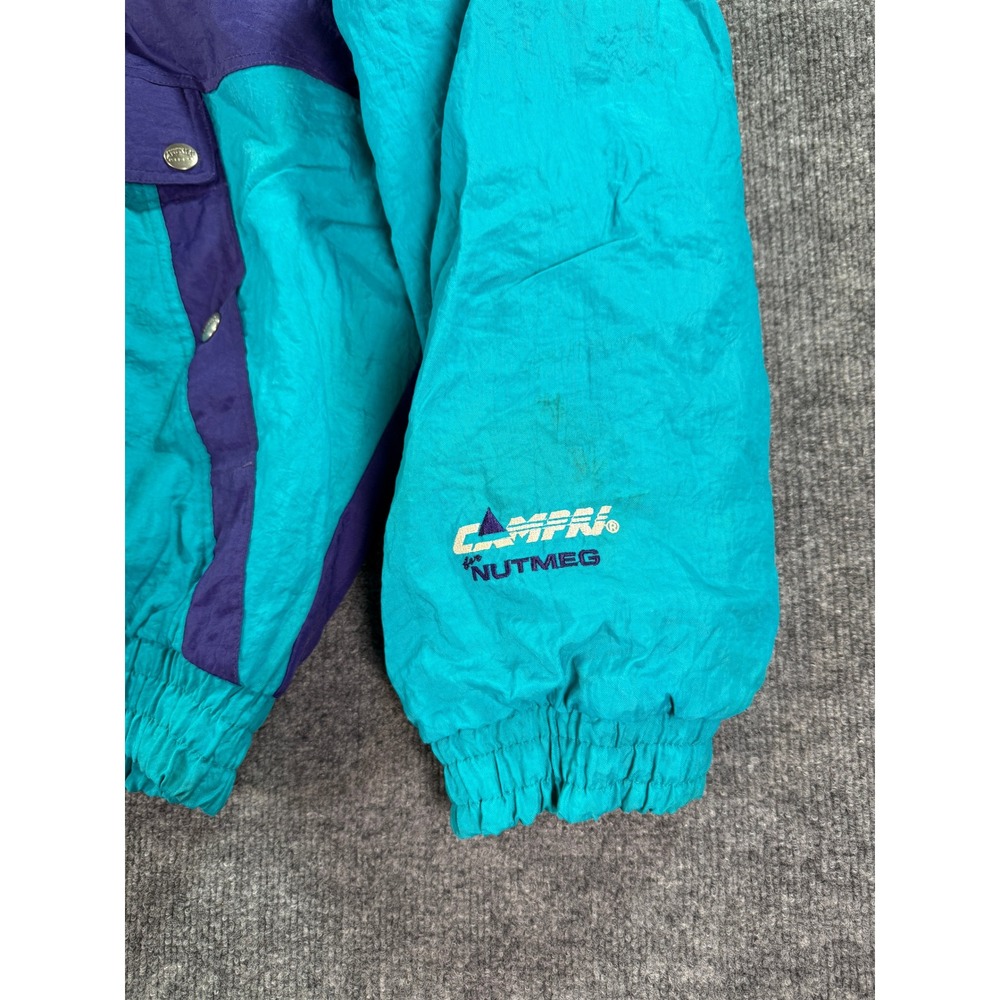 Vintage Nutmeg Charlotte Hornets 1/2 Zip Jacket Mens Large Teal Purple 90s NBA - Picture 3 of 16